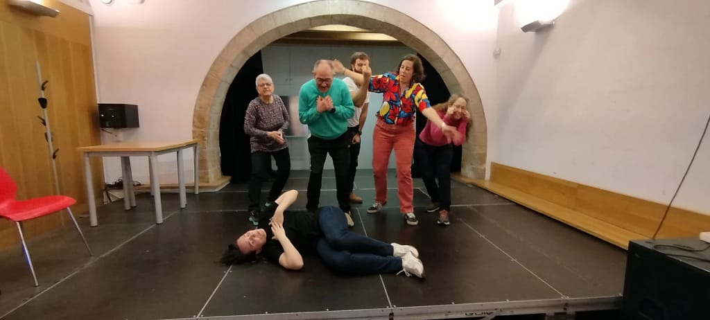 Students of the improv and comedy workshop
