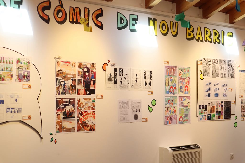 Fragment of the exhibition of the 25th comic contest of Nou Barris